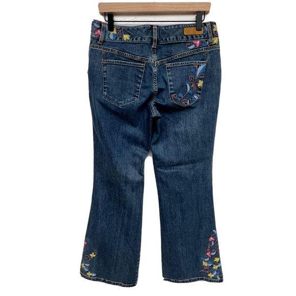 Tommy Hilfiger 2005  Retro Hippie Flower Flare  Embroidered Jeans Size 8 - Picture 6 of 7